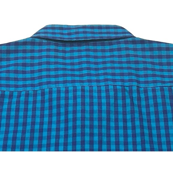 London Fog Mens Gingham Check Slim Fit Short Sleeve Button Down Shirt - Size XL - Picture 4 of 10